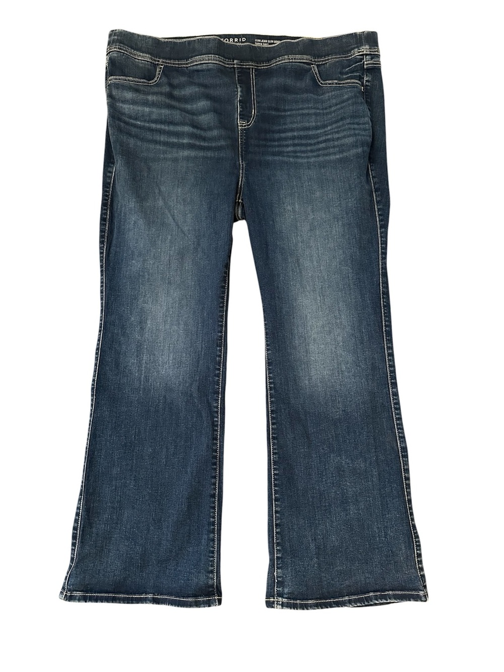 Torrid Lean Jean Slim Boot Super Soft jeans in a dark blue wash size 3S